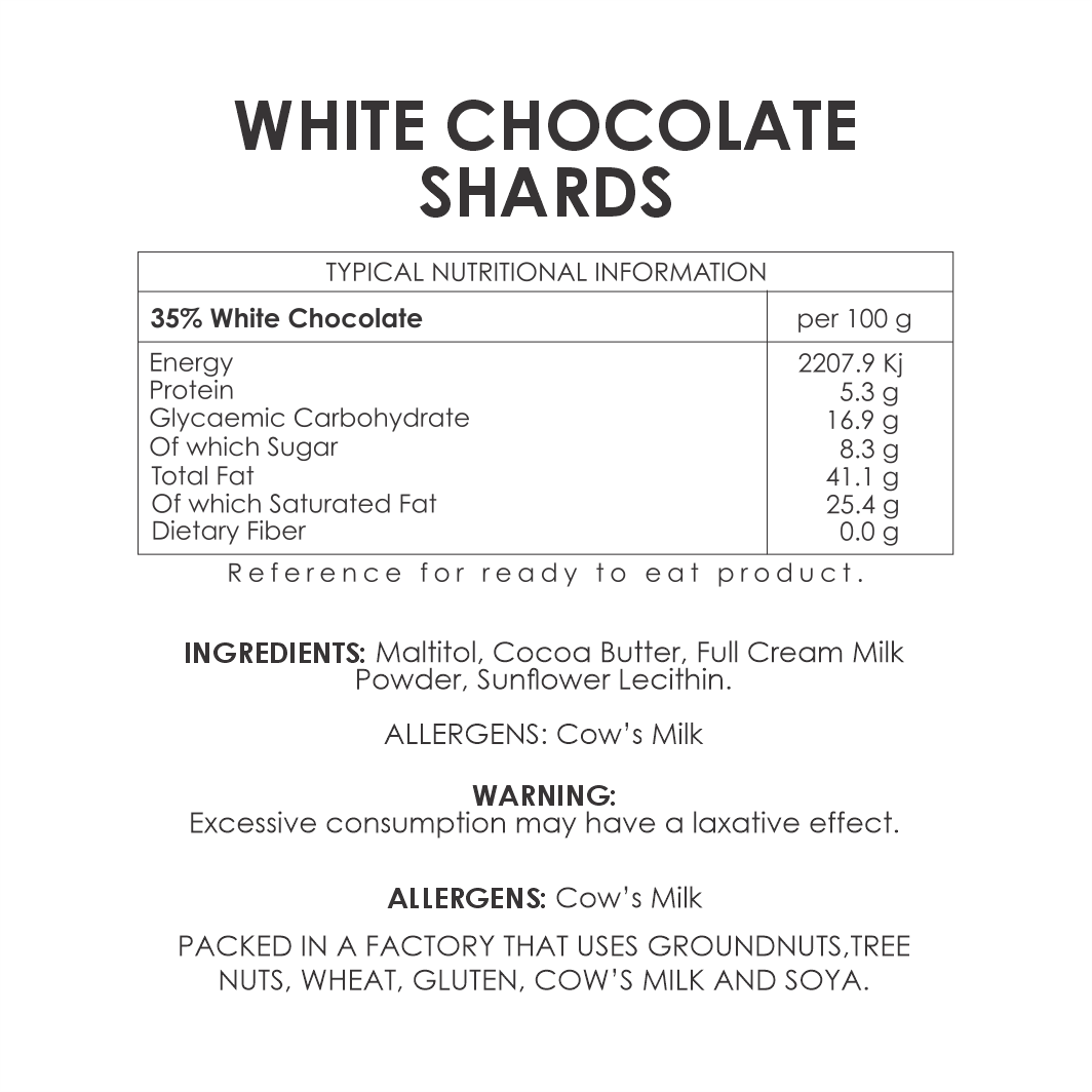 
                  
                    White Chocolate Shards (sugar free)
                  
                